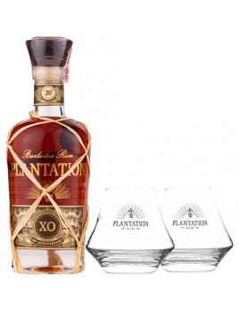 Rum Plantation XO 20th Anniversary 40 % 0,7 l s 2 pohármi